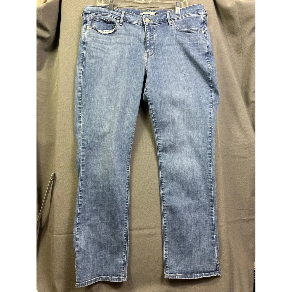 Levis 314 Shaping Straight Jeans Medium Wash Blue Denim 23648-0051 18W M‎